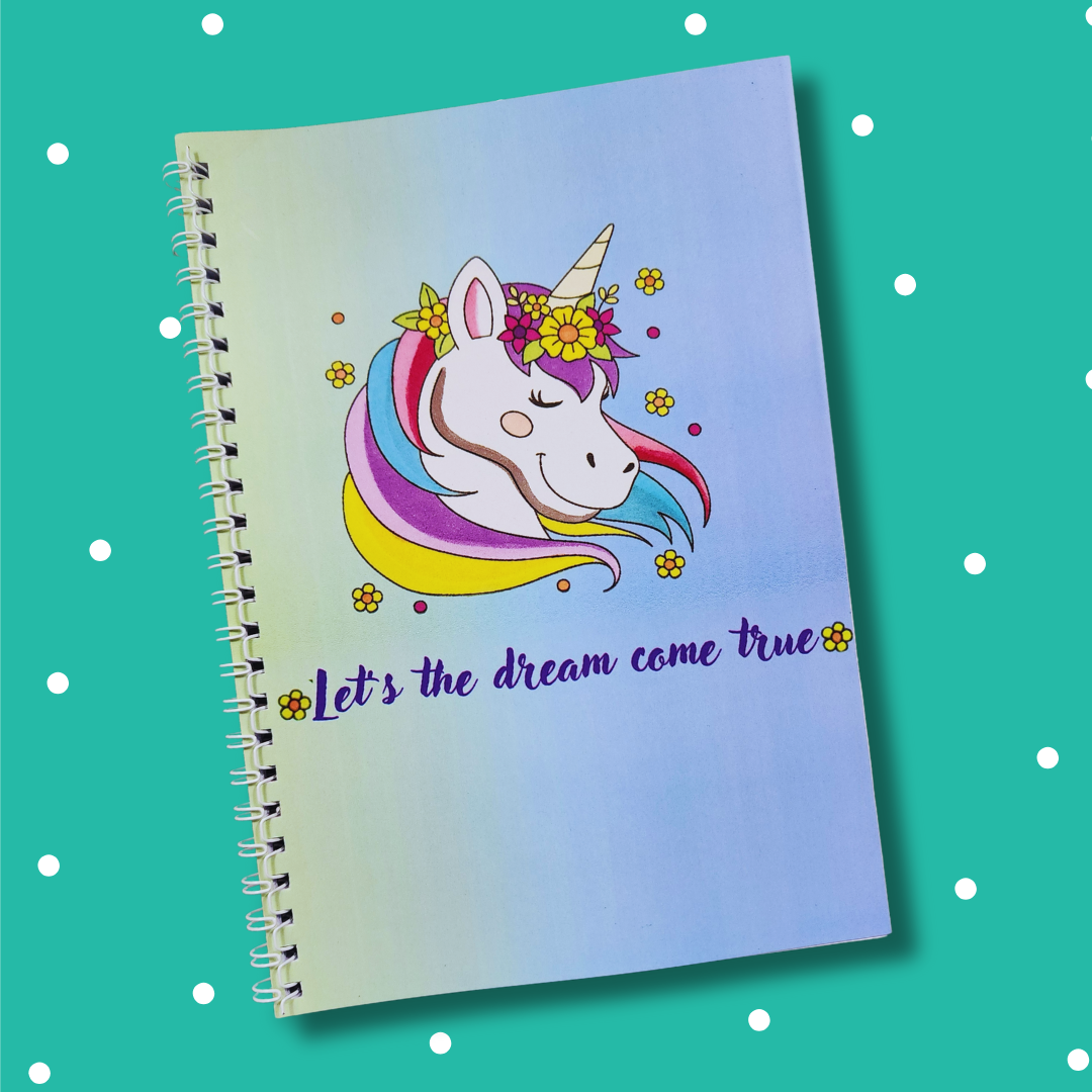 Hand-Colored Unicorn Notebook - A5 Diary Book